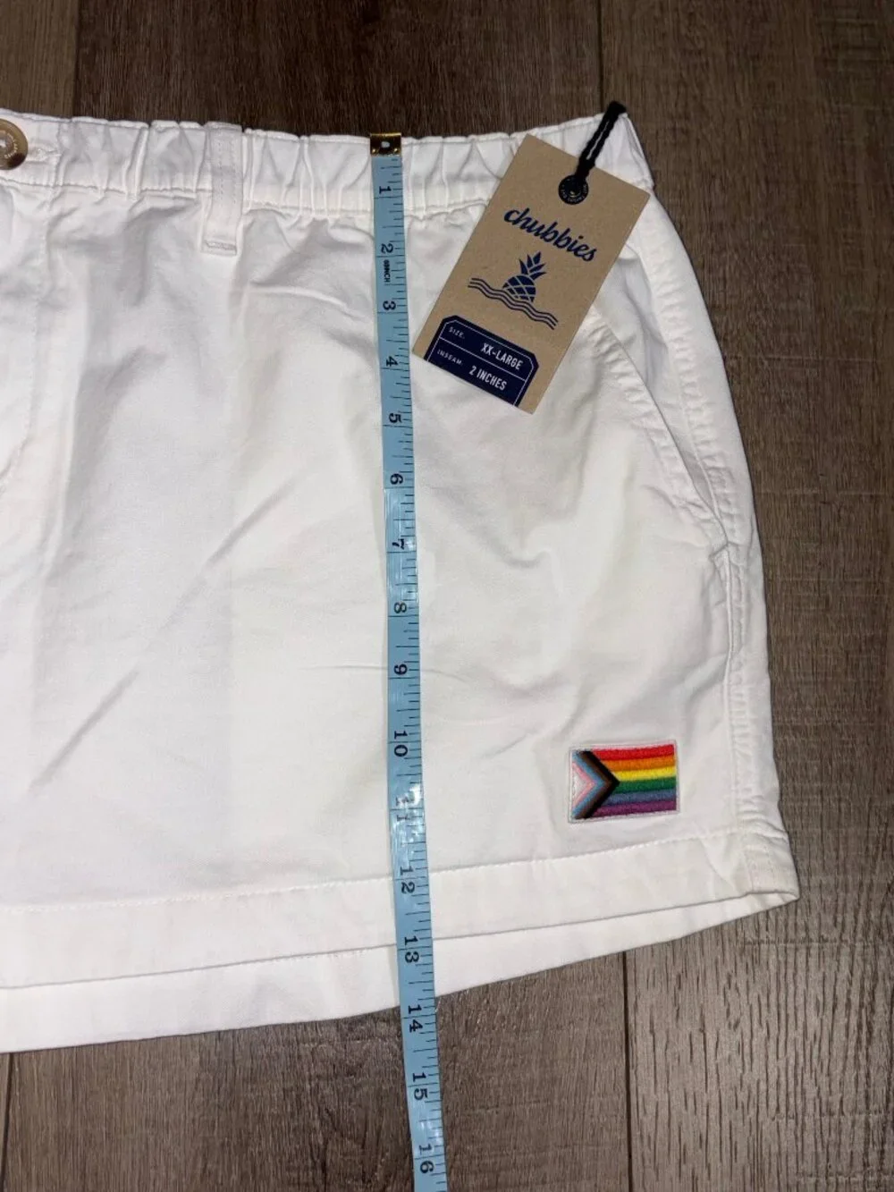 NWT CHUBBIES Chino Shorts Size XXL White Pride